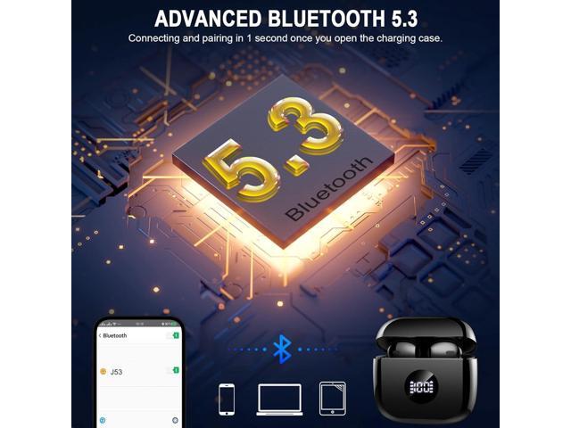 KEHIPI Wireless Earbuds, Bluetooth 5.3 Ear Buds LED Power Display Headphones Bass Stereo, Earbuds in-Ear Noise Cancelling Mic, 40H Playback Mini...