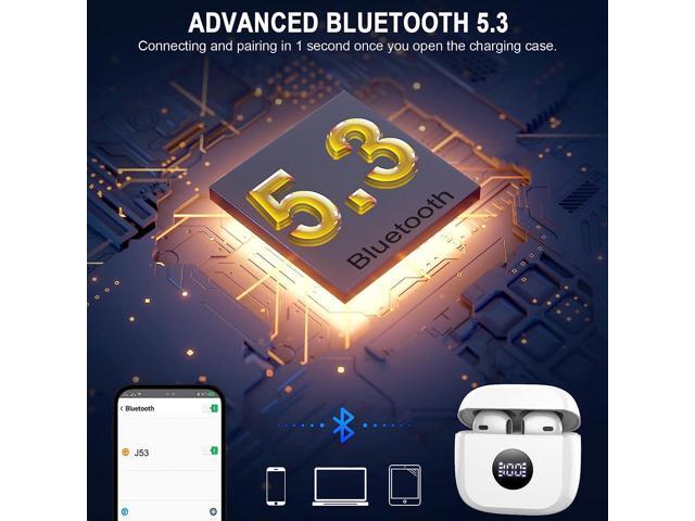 KEHIPI Wireless Earbuds,Bluetooth 5.3 Ear Buds LED Power Display Headphones Bass Stereo,Earbuds in-Ear Noise Cancelling Mic,40H Playback Mini Case...
