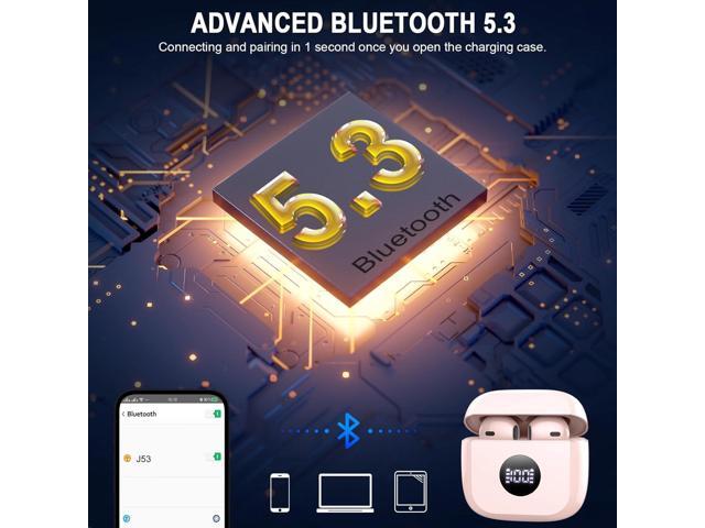 KEHIPI Wireless Earbuds,Bluetooth 5.3 Ear Buds LED Power Display Headphones Bass Stereo,Earbuds in-Ear Noise Cancelling Mic,40H Playback Mini Case...