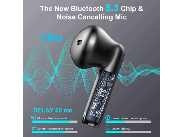 KEHIPI Wireless Bluetooth 5.3 Earbuds Stereo Bass, Headphones in Ear Noise Cancelling Mic, IP7 Waterproof Sports, 32H Playtime USB C Mini Charging...