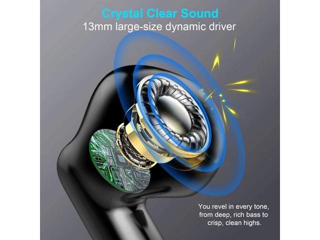 KEHIPI Wireless Bluetooth 5.3 Earbuds Stereo Bass, Headphones in Ear Noise Cancelling Mic, IP7 Waterproof Sports, 32H Playtime USB C Mini Charging...