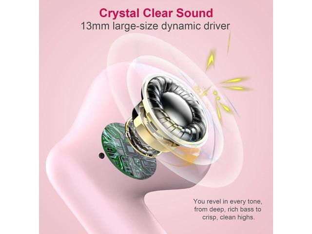 KEHIPI Wireless Bluetooth 5.3 Earbuds Stereo Bass, Headphones in Ear Noise Cancelling Mic, IP7 Waterproof Sports, 32H Playtime USB C Mini Charging...