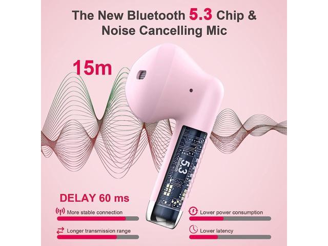 KEHIPI Wireless Bluetooth 5.3 Earbuds Stereo Bass, Headphones in Ear Noise Cancelling Mic, IP7 Waterproof Sports, 32H Playtime USB C Mini Charging...