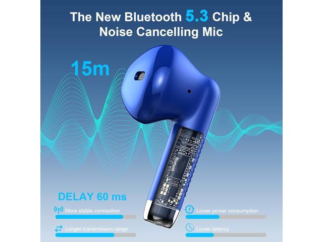 KEHIPI Wireless Bluetooth 5.3 Earbuds Stereo Bass, Headphones in Ear Noise Cancelling Mic, IP7 Waterproof Sports, 32H Playtime USB C Mini Charging...