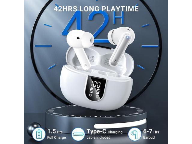 KEHIPI Wireless Earbuds, 2023 Wireless Headphones HiFi Stereo Earphones with 4 ENC Noise Canceling Mic, 42Hs Playtime In Ear Earbud, Bluetooth 5.3...
