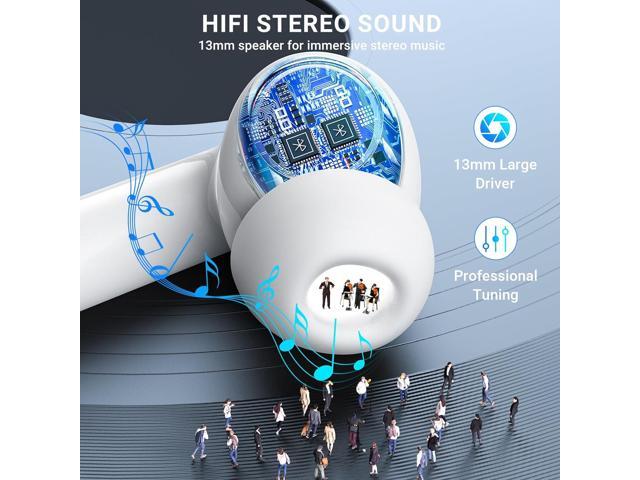 KEHIPI Wireless Earbuds, 2023 Wireless Headphones HiFi Stereo Earphones with 4 ENC Noise Canceling Mic, 42Hs Playtime In Ear Earbud, Bluetooth 5.3...