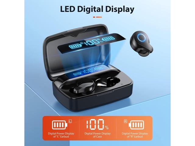 KEHIPI Bluetooth Headphones Wireless Earbuds, 132Hr Playtime Sports Ear Buds with 1800mAh Digital Display Charging Case, IPX5 Waterproof Headset...