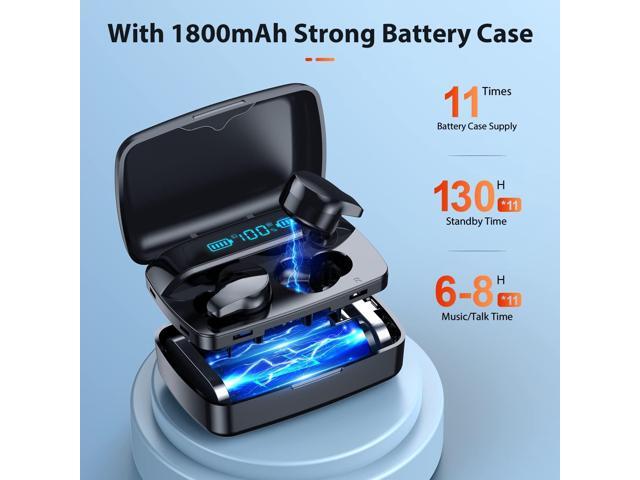 KEHIPI Bluetooth Headphones Wireless Earbuds, 132Hr Playtime Sports Ear Buds with 1800mAh Digital Display Charging Case, IPX5 Waterproof Headset...