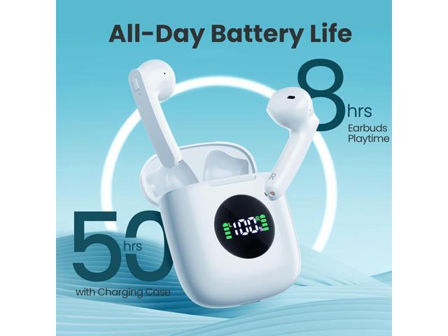 KEHIPI Wireless Earbuds, Bluetooth 5.3 Headphones Ear buds with 50Hrs Battery Life Deep Bass Earphones with Wireless Charging Case & LED Power...
