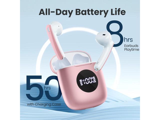 KEHIPI Wireless Earbuds, Bluetooth 5.3 Headphones Ear buds with 50Hrs Battery Life Deep Bass Earphones with Wireless Charging Case & LED Power...