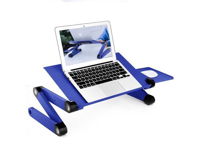 KEHIPI Laptop Stands Adjustable Lap Desks Portable Laptop Bed Table with Cooling Fans & Mouse Pad for Couch, Bed, Sofa Blue