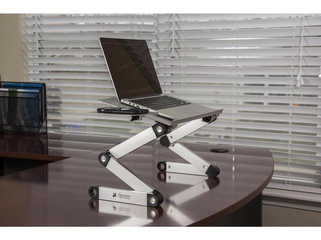 KEHIPI Laptop Stands Adjustable Lap Desks Portable Laptop Bed Table with Cooling Fans & Mouse Pad for Couch, Bed, Sofa White