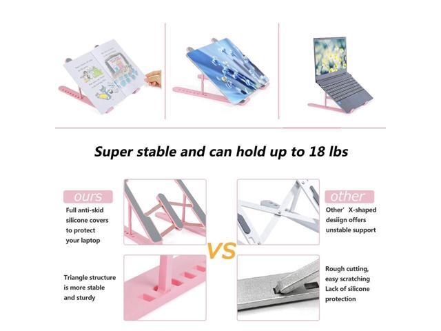KEHIPI Laptop Stand, Computer Stand for Laptop, Aluminium Laptop Riser, Ergonomic Laptop Holder Compatible with MacBook Air Pro, Dell XPS, More...