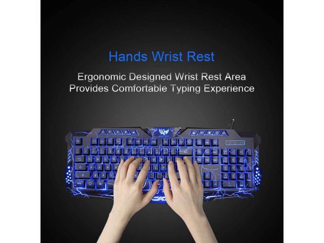 KEHIPI Gaming Keyboard and Mouse,USB Wired Backlit Gaming Mouse and Keyboard Combo,Letters Glow