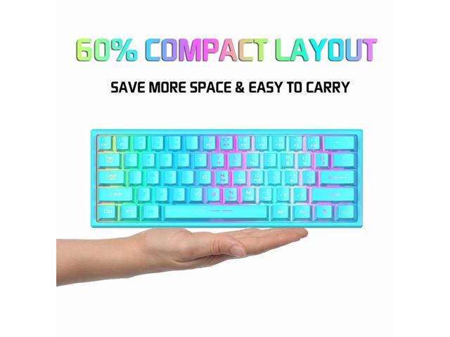 KEHIPI Wireless Gaming Keyboard and Mouse Combo,61 Key Rainbow Backlit Keyboard with Rechargeable 4000mAh,Mechanical Feel,Ergonomic,Quiet,RGB Mute...