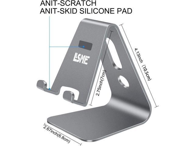 KEHIPI Cell Phone Stand, Phone Holder, Cradle, Dock, Aluminum Desktop Stand Compatible with All Mobile Phone, iPhone, iPad Air/Mini - Grey