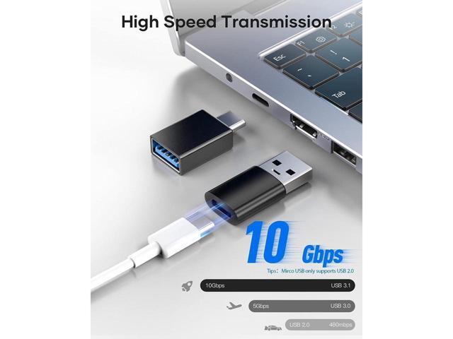 KEHIPI USB C to USB Adapter (4 Pack) 3.1 USB C Female to USB Male Adapter, USB C to Micro USB Adapter OTG, Type C Charger Converter Compatible with...
