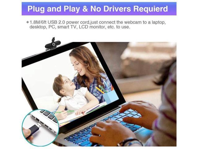 KEHIPI 4K Webcam with Microphone,8 Megapixel Web Cam,Ultra HD Web Camera for Computers,Webcam for Laptop Desktop,USB Webcam with Privacy Cover,Pro...