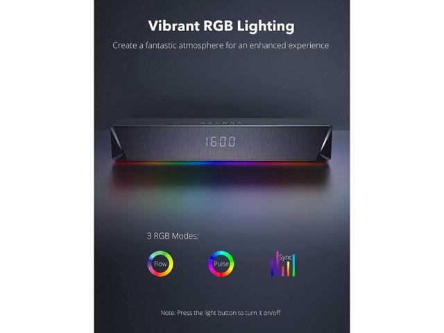 KEHIPI Gaming Computer Speaker, Dual Powerful 7W Drivers PC Soundbar, Colorful RGB Light, Wireless Bluetooth 5.0 or 3.5mm AUX-in Connection, Stereo...