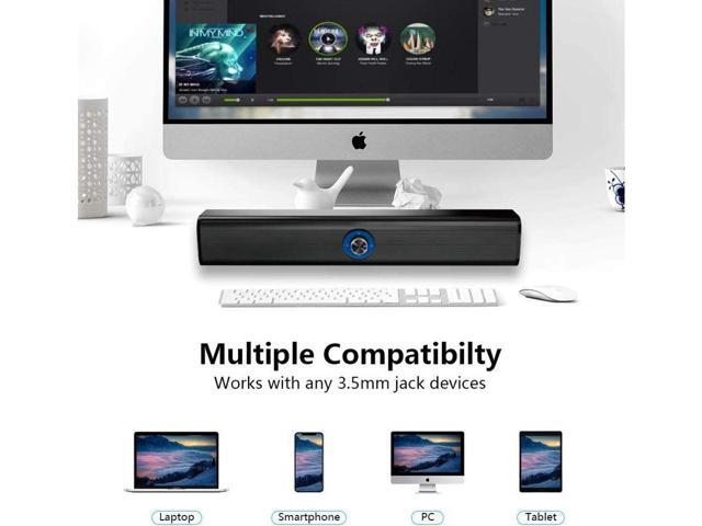 KEHIPI Computer Speaker, 20W Bluetooth Computer Speaker Built-in Dual Subwoofer, Stereo USB Powered Sound Bar Speaker for Computer Laptop...