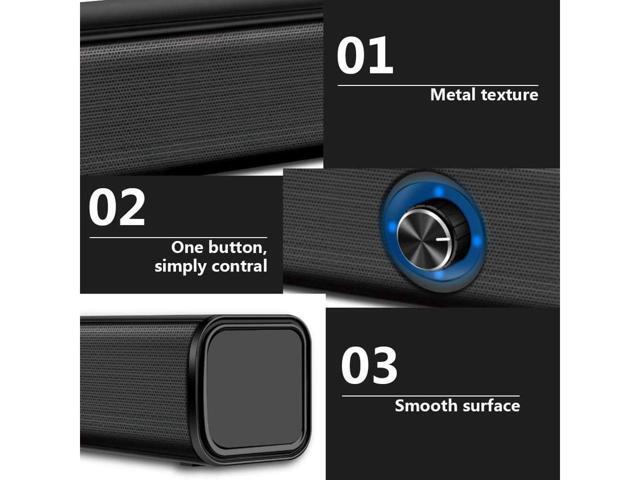 KEHIPI Computer Speaker, 20W Bluetooth Computer Speaker Built-in Dual Subwoofer, Stereo USB Powered Sound Bar Speaker for Computer Laptop...