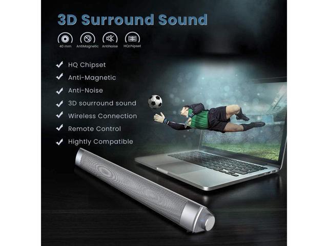 KEHIPI PC Soundbar,Wired & Wireless Bluetooth BT Computer Speakers with Remote Control,Portable USB Home Theater Stereo Sound Bar for Desktop...