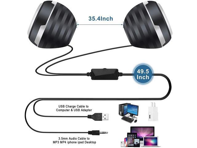 KEHIPI Stereo Computer Speaker, USB Powered Speaker with Sound, Loud Volume and Enhanced Bass, PC Speaker for Laptop Desktop Computer Cellphones...