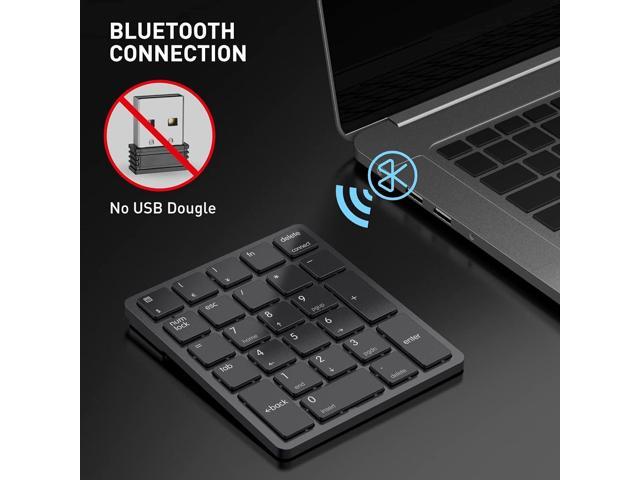 KEHIPI Bluetooth Number Pad Wireless Numeric Keypad Numpad 26 Keys Portable Mini Financial Accounting Rechargeable Numeric Pad for Laptop Desktop,...