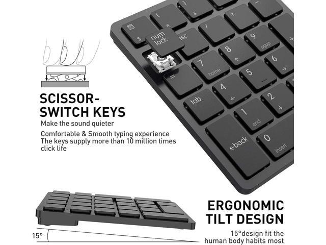 KEHIPI Bluetooth Number Pad Wireless Numeric Keypad Numpad 26 Keys Portable Mini Financial Accounting Rechargeable Numeric Pad for Laptop Desktop,...