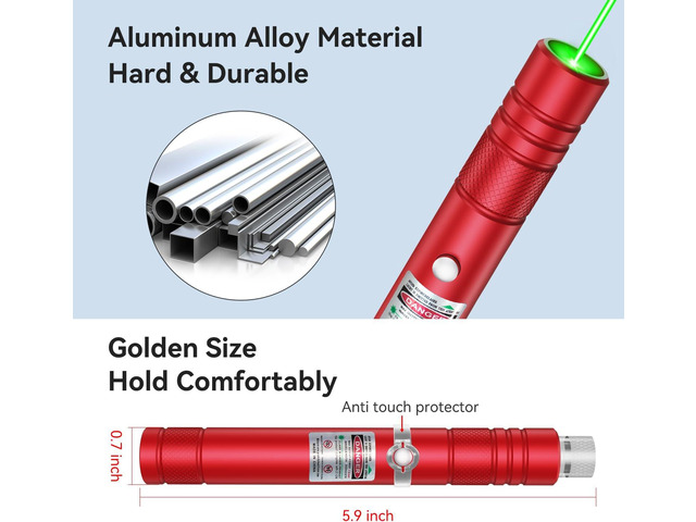 KEHIPI Rechargeable Green Laser Pointer high Power, Long Range Laser Beam Pen, Strong Laser Pointer for TV LED LCD Screen, Green Laser Light for...