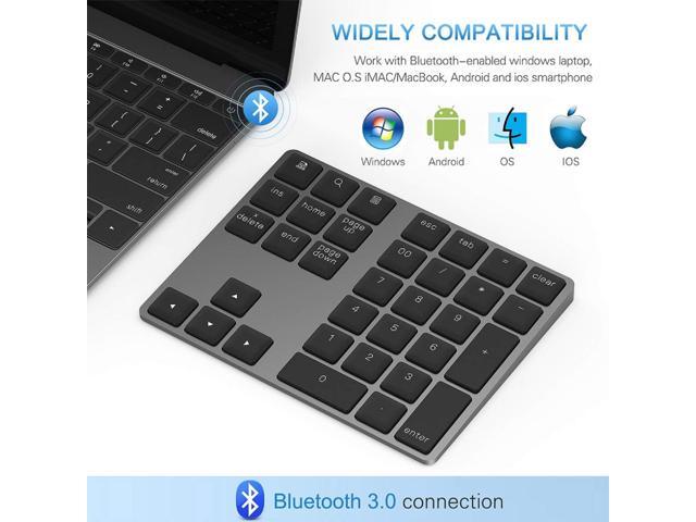 KEHIPI Bluetooth Number Pad, Aluminum Rechargeable Wireless Numeric Keypad Slim 34-Keys External Numpad Keyboard Data Entry Compatible for Macbook,...
