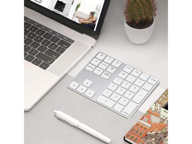KEHIPI Bluetooth Number Pad, Aluminum Rechargeable Wireless Numeric Keypad Slim 34-Keys External Numpad Keyboard Data Entry Compatible for Macbook,...