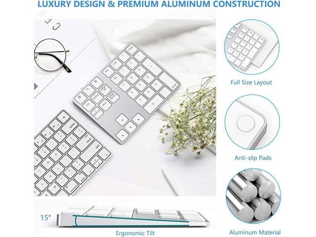 KEHIPI Bluetooth Number Pad, Aluminum Rechargeable Wireless Numeric Keypad Slim 34-Keys External Numpad Keyboard Data Entry Compatible for Macbook,...
