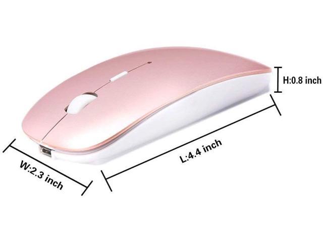 KEHIPI Rechargeable Wireless Mouse for MacBook Pro/ Air,Bluetooth Mouse for Laptop/PC/Mac/iPad pro/Computer rose gold