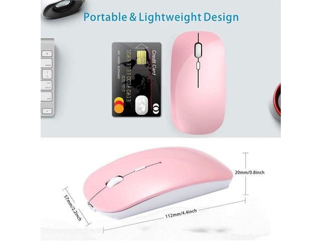 KEHIPI Rechargeable Wireless Mouse for MacBook Pro/ Air,Bluetooth Mouse for Laptop/PC/Mac/iPad pro/Computer BT pink