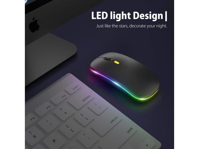 KEHIPI Upgrade LED Wireless Mouse, Slim Silent Mouse 2.4G Portable Mobile Optical Office Mouse with USB & Type-c Receiver, 3 Adjustable DPI Levels...