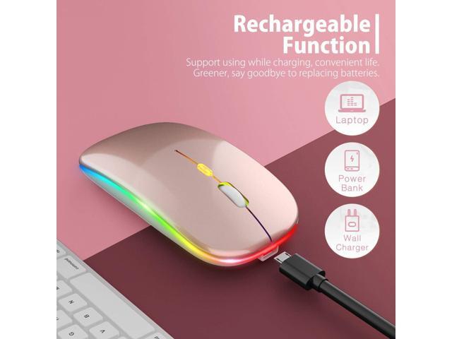 KEHIPIUpgrade LED Wireless Mouse, Slim Silent Mouse 2.4G Portable Mobile Optical Office Mouse with USB & Type-c Receiver, 3 Adjustable DPI Levels...