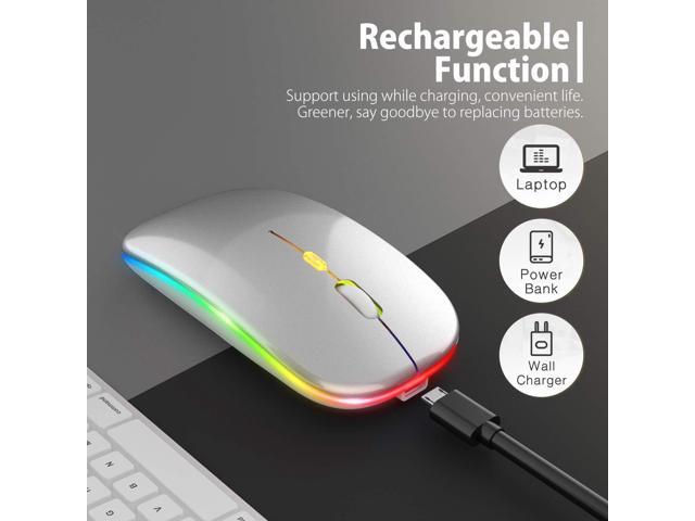 KEHIPIUpgrade LED Wireless Mouse, Slim Silent Mouse 2.4G Portable Mobile Optical Office Mouse with USB & Type-c Receiver, 3 Adjustable DPI Levels...