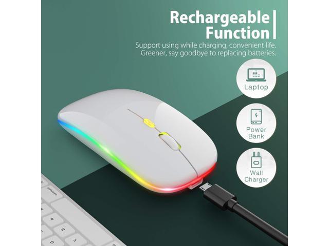 KEHIPI Upgrade LED Wireless Mouse, Slim Silent Mouse 2.4G Portable Mobile Optical Office Mouse with USB & Type-c Receiver, 3 Adjustable DPI Levels...