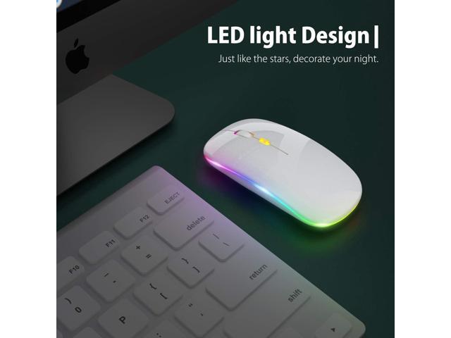 KEHIPI Upgrade LED Wireless Mouse, Slim Silent Mouse 2.4G Portable Mobile Optical Office Mouse with USB & Type-c Receiver, 3 Adjustable DPI Levels...