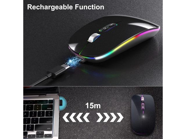 KEHIPIUpgrade LED Wireless Mouse, Slim Silent Mouse 2.4G Portable Mobile Optical Office Mouse with USB & Type-c Receiver,3 Adjustable DPI Levels...