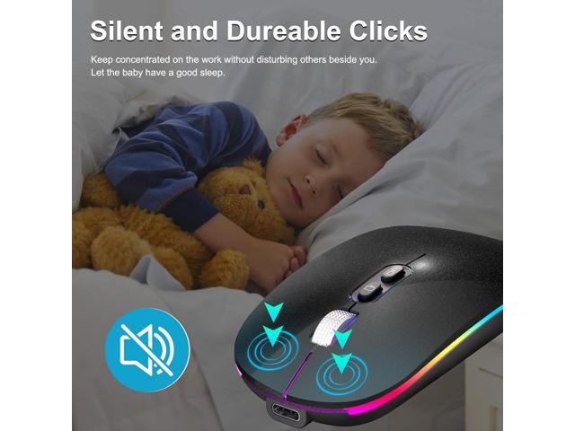 KEHIPIUpgrade LED Wireless Mouse, Slim Silent Mouse 2.4G Portable Mobile Optical Office Mouse with USB & Type-c Receiver,3 Adjustable DPI Levels...
