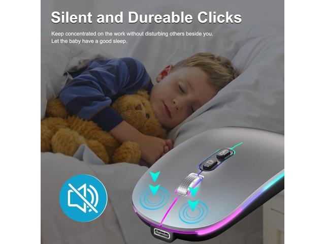 KEHIPIUpgrade LED Wireless Mouse, Slim Silent Mouse 2.4G Portable Mobile Optical Office Mouse with USB & Type-c Receiver, 3 Adjustable DPI Levels...