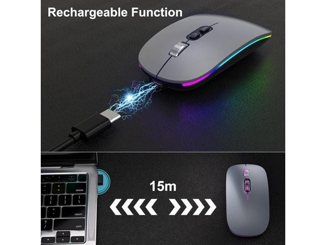 KEHIPIUpgrade LED Wireless Mouse, Slim Silent Mouse 2.4G Portable Mobile Optical Office Mouse with USB & Type-c Receiver, 3 Adjustable DPI Levels...