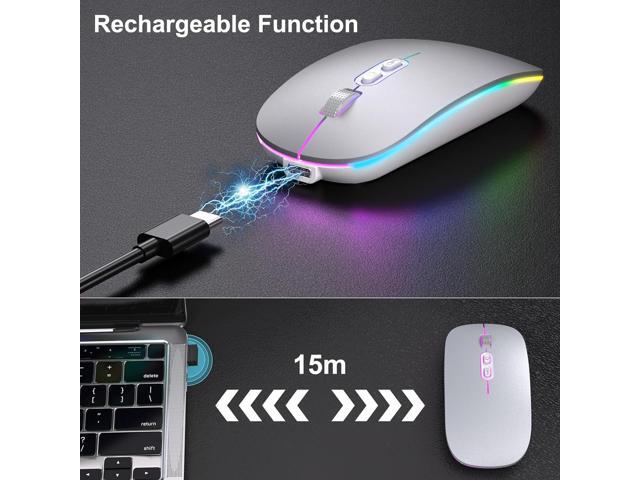KEHIPIUpgrade LED Wireless Mouse, Slim Silent Mouse 2.4G Portable Mobile Optical Office Mouse with USB & Type-c Receiver, 3 Adjustable DPI Levels...