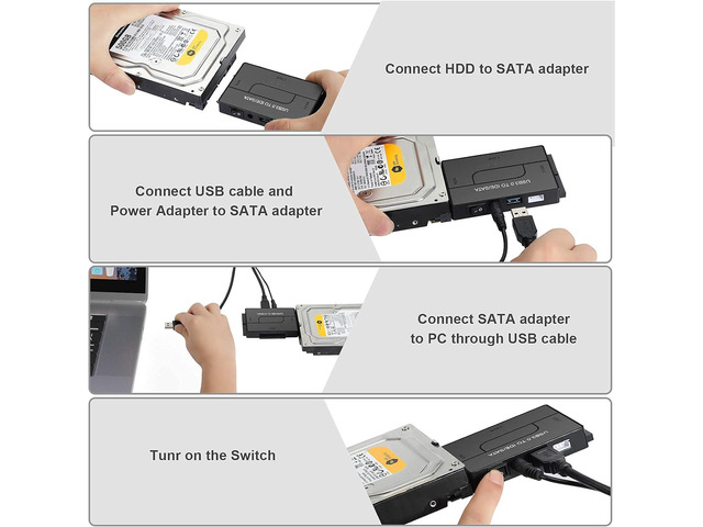 KEHIPI USB 3.0 to SATA IDE Hard Drive Reader, YINNCEEN External Hard Drive Ultra Recovery Converter Universal Hard Drive Adapter Kit for 2.5/3.5...