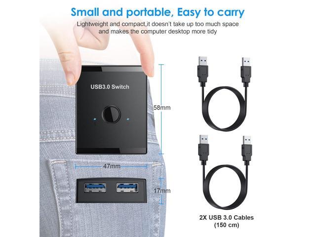 KEHIPI USB 3.0 Switch, Bi-Directional USB Switch 2 in 1 Out / 1 in 2 Out, YINNCEEN USB Switcher 2 Computers Share Keyboard Mouse Scanner Printer,...