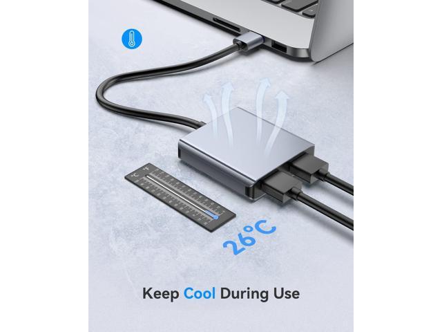 KEHIPI USB to Dual HDMI Adapter, USB to HDMI Adapter for PC Laptop Projector HDTV, Support Mac OS, Windows 10/8.1/8/7, Chrome OS (Not Support Linux)