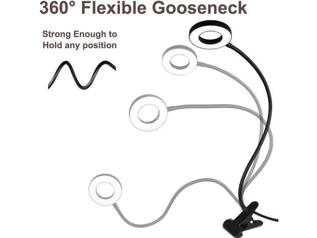 KEHIPI Clip on Desk/Ring Light with Clamp for Video Conference Lighting, Computer Webcam, USB LED Laptop Light for Zoom Meetings Reading with 3...