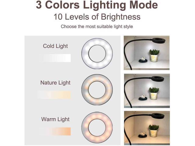KEHIPI Clip on Desk/Ring Light with Clamp for Video Conference Lighting, Computer Webcam, USB LED Laptop Light for Zoom Meetings Reading with 3...